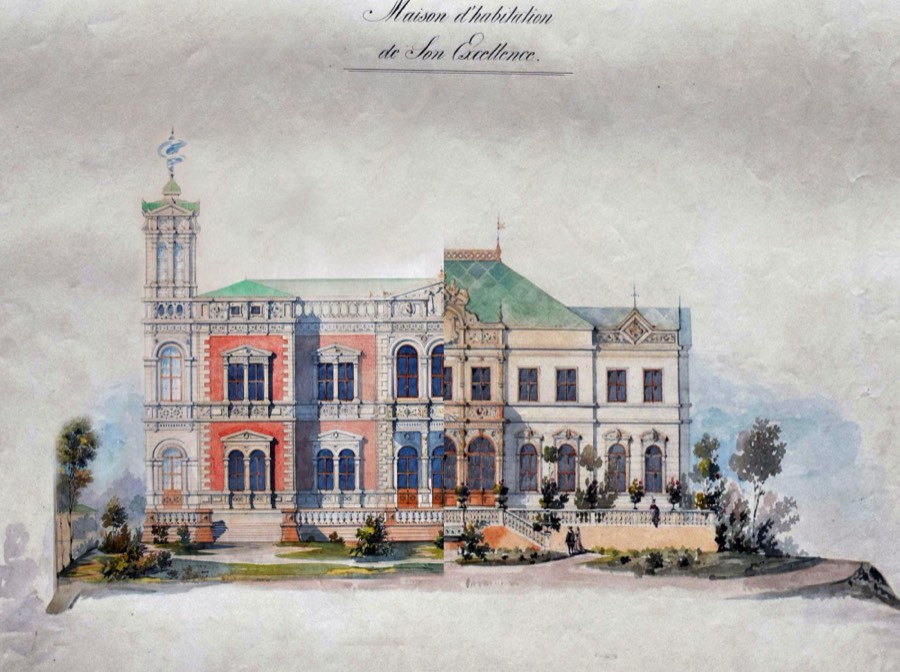 Maison d’habitation de Son Excellence. Эскизы дворца. Бернхард Симон